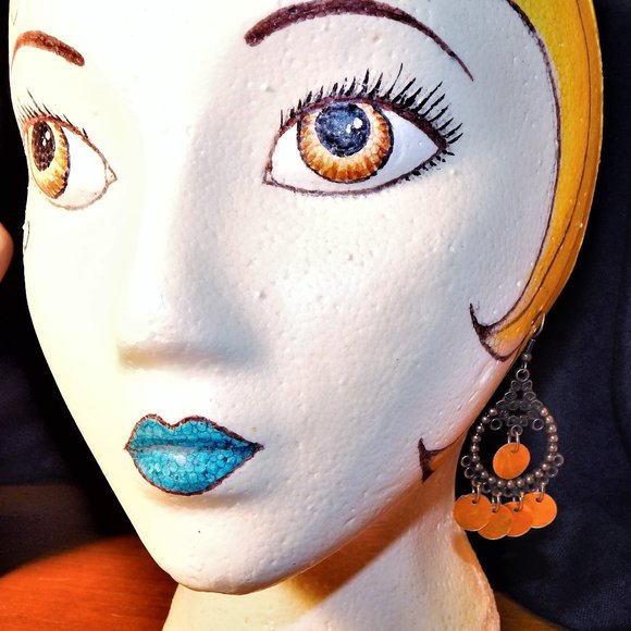 <3 Golden Abalone Dangle Earrings <3 - Picture 7 of 8